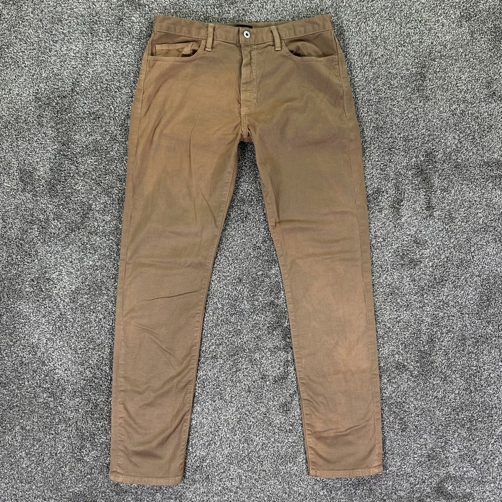 Flint and Tinder 365 Pant Mens 33 Brown Slim Fit Chino Pants Stretch Casual READ